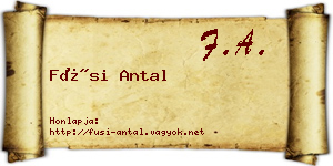Füsi Antal névjegykártya